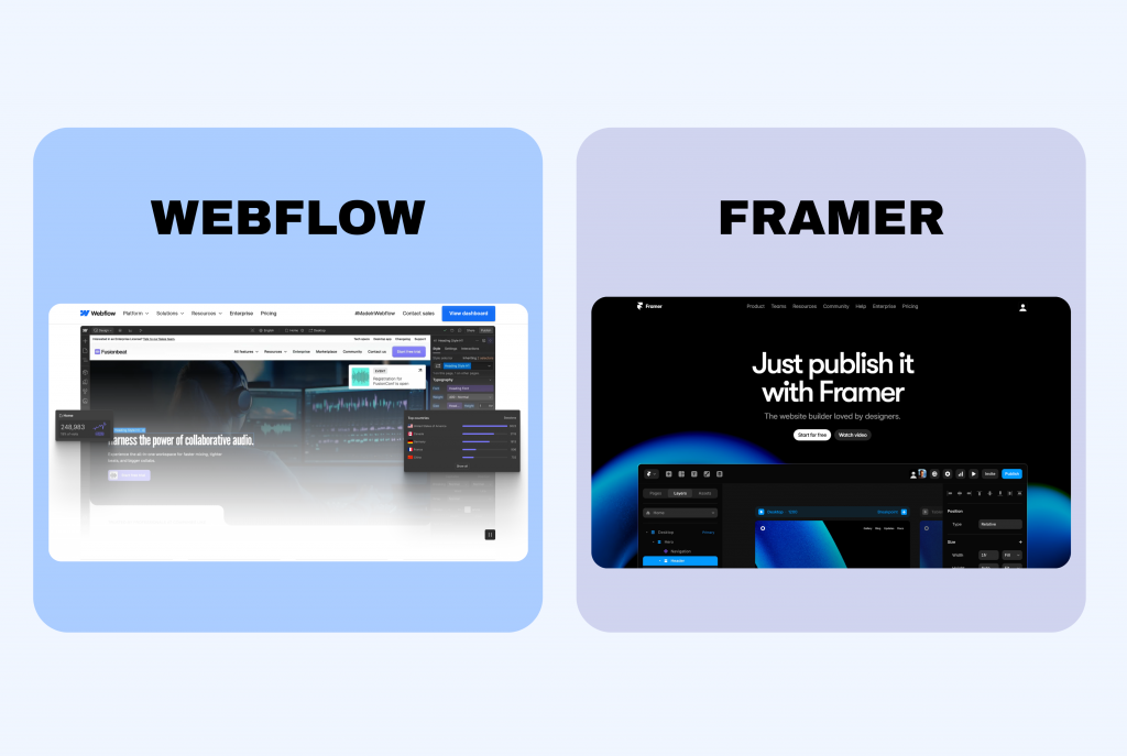 Webflow vs framer