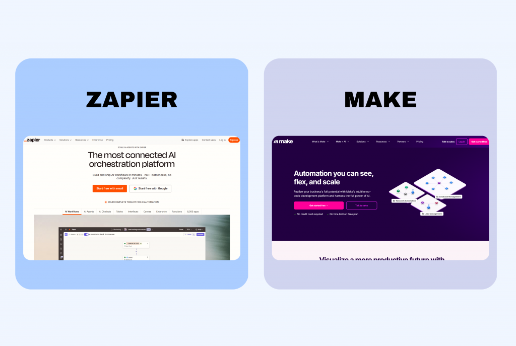 zapier vs make